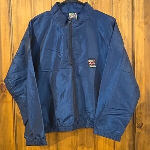 Surf Style Windbreaker Blue 90s Pullover Interplanetary Body Gear Vtg 14-16